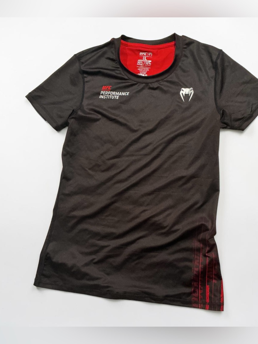 UFC  Venum Performance Institute Women's Black Red Athletic T-Shirt L